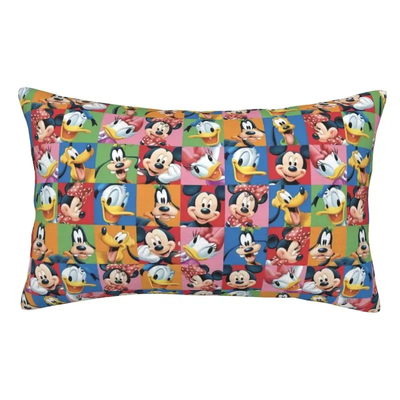 Fundas de cojín personalizadas de lujo para cama, funda de almohada rectangular de Minnie y Mickey Mouse, 75cm x 50cm