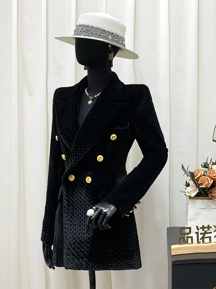 

Зимний новый утепленный хлопковый вельветовый короткий пиджак Pinno для женщин, черный, теплый, для повседневной носки, в корейском стиле, приталенный, куртка