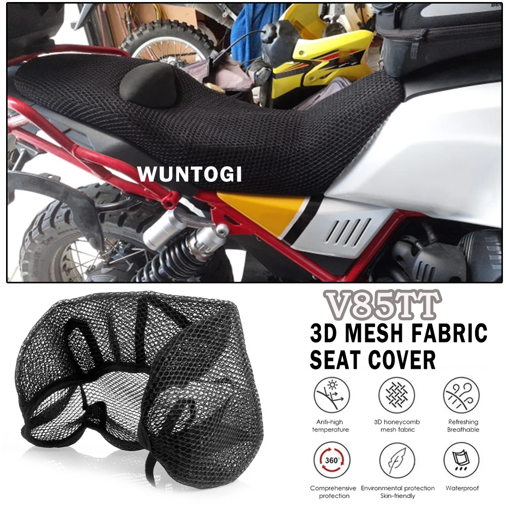 

For Moto Guzzi V85 TT V85TT Seat Protect Cushion Seat Cover 3D Nylon Fabric Saddle Cooling Honeycomb Mat Seat Anti-Slip Cushion