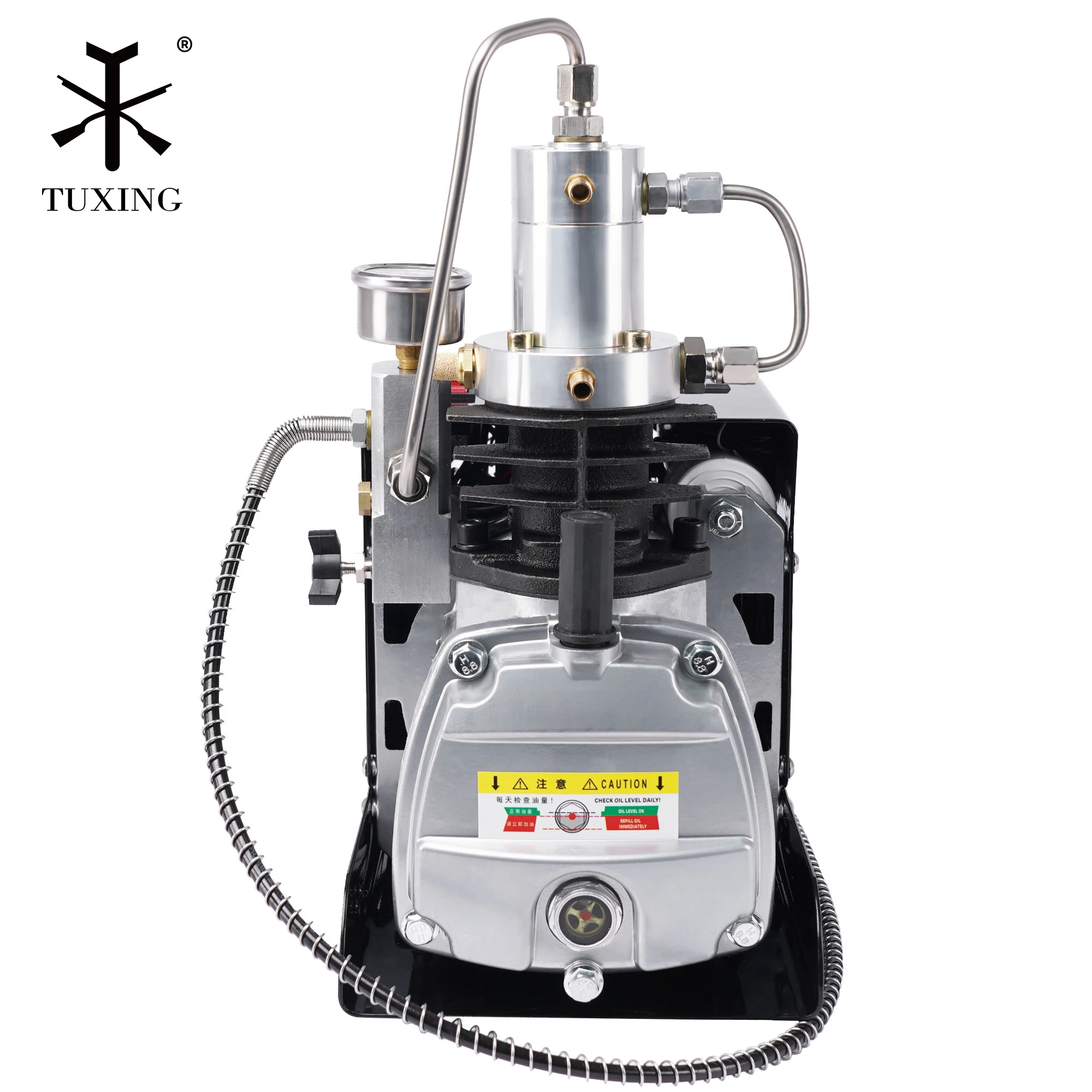 TUXING 300Bar High Pressure PCP Air Compressor with New Explosion-proof High-Pressure Cylinder Head for Inflator Scuba Airgun