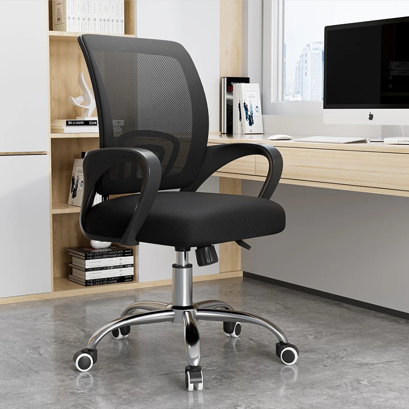 

Black Cover Stretchy Office Chairs Mesh Support Back Mobile Swivel Office Chairs Computer Gaming Silla De Oficina Room Furniture