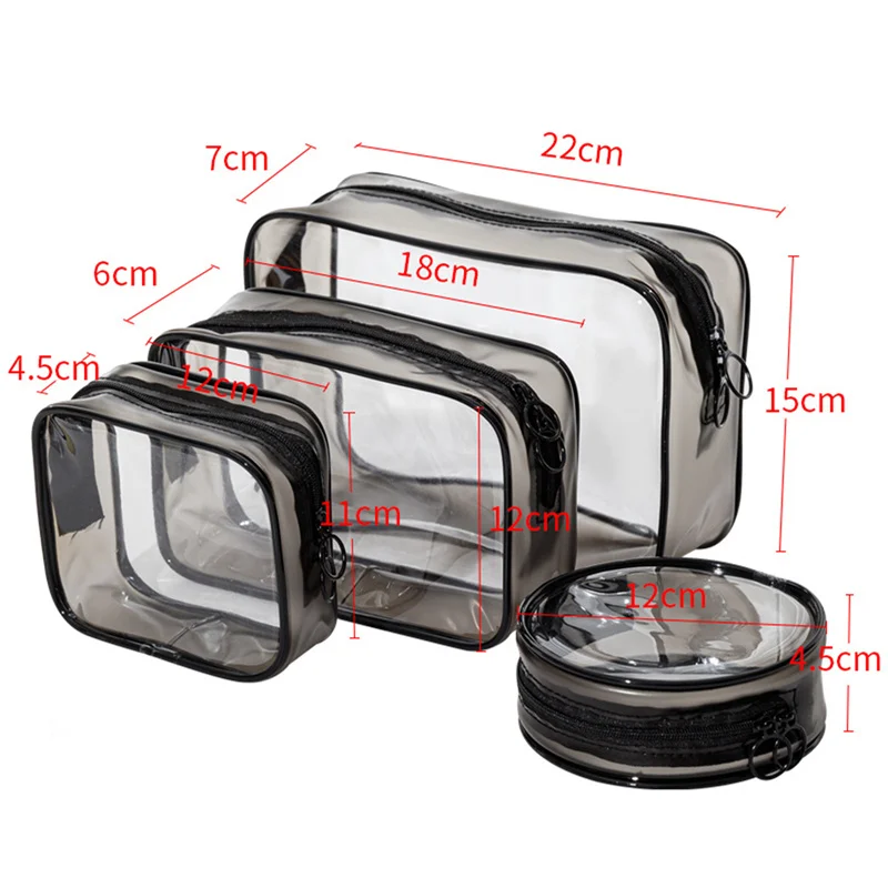 Transparent Cosmetic Bag PVC Women Zipper Clear Makeup Bags Beauty Case Travel Make Up Organizer Storage Bath Toiletry Wash