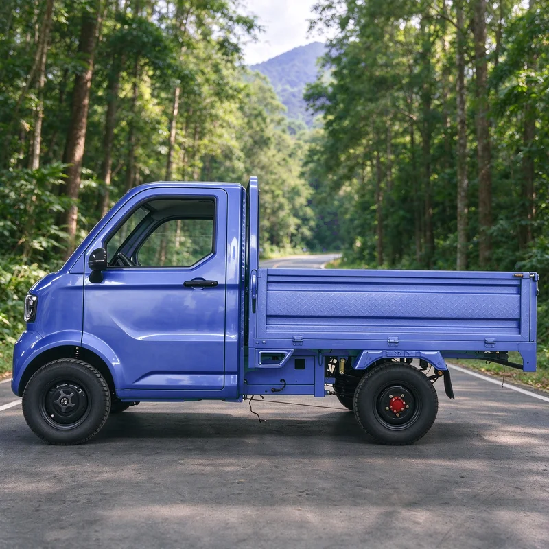 SXLL Construction Electric Freight Vehicle L7e EEC Dual Seat Cabin 12M Warranty Road Legal EU Cold Rolled Chassis Open Flat Carg