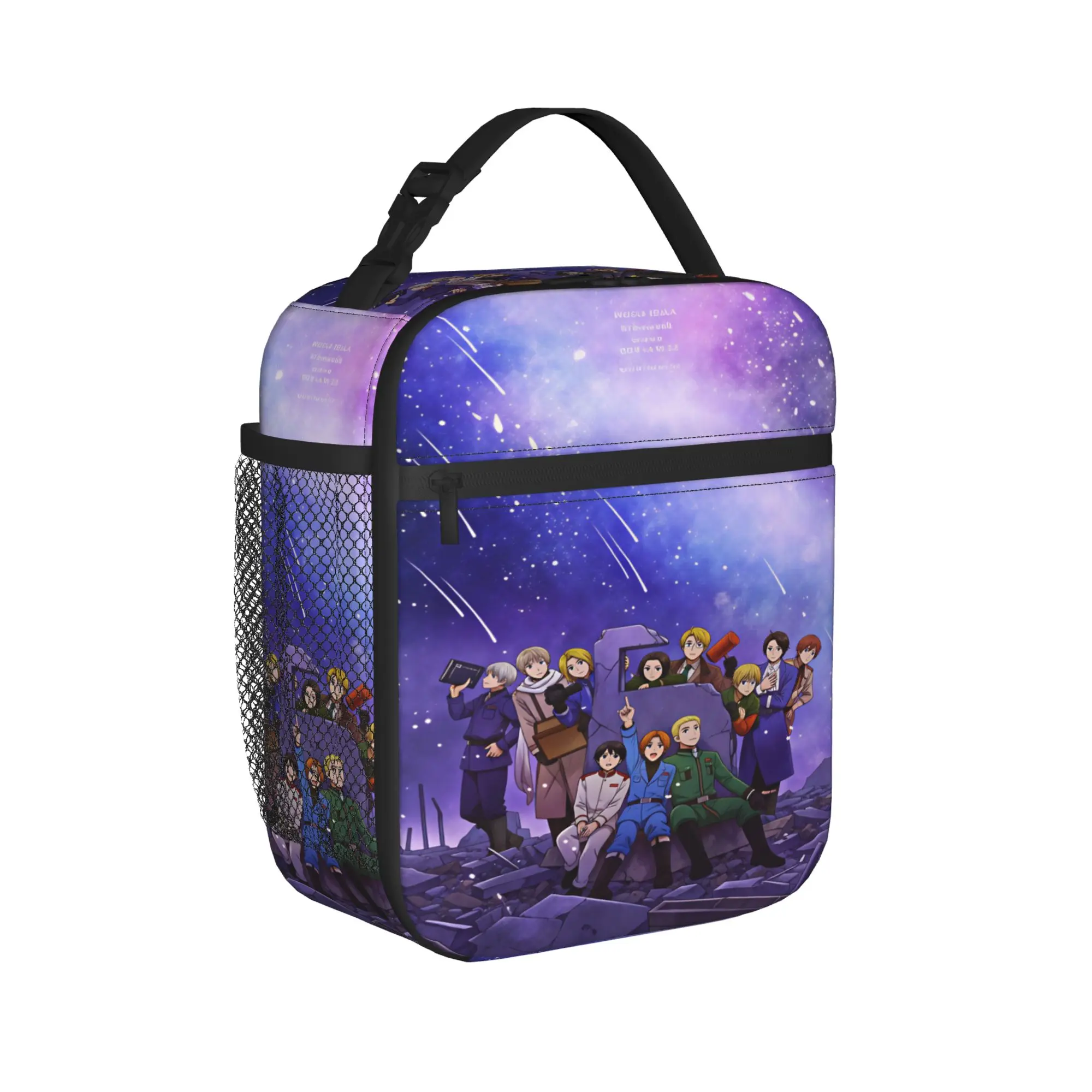 Hetalias Axis Powers Lunch Bag  Kawaii Lunch Box Travel Portable Thermal Lunch Bags For Child Oxford Graphic Design Cooler Bag