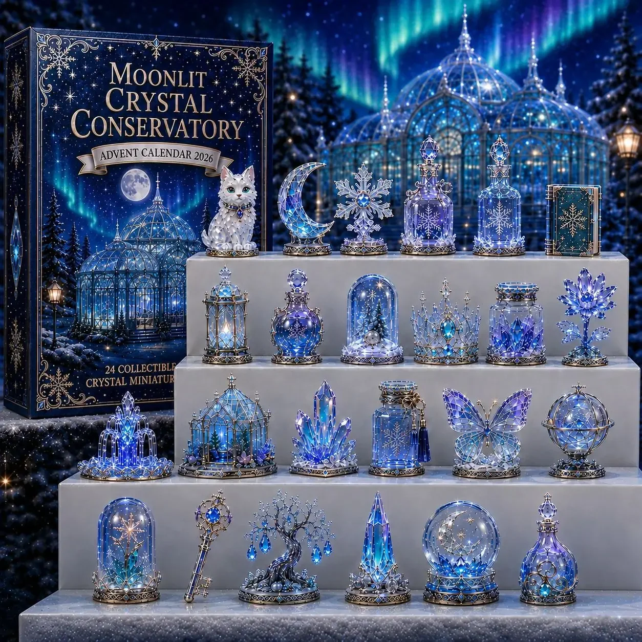 2026 Magic Animal AdventCalendar Christmas Crystal Series Calendar Blind Box