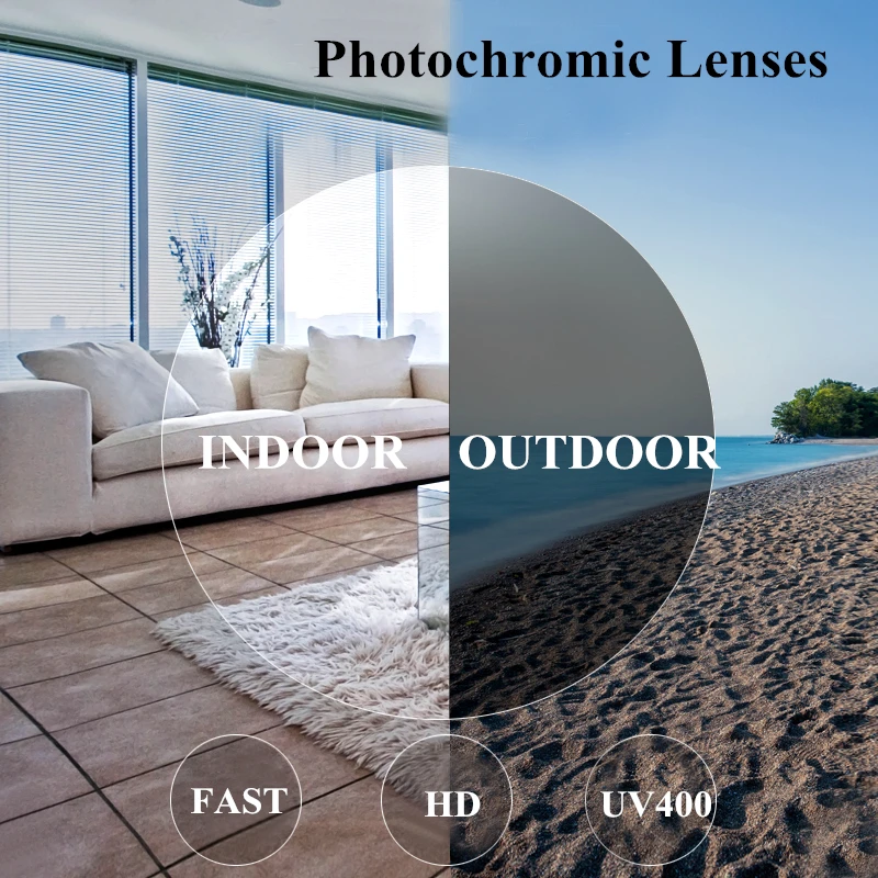 

1.56 1.61 1.67 Index Optical Photochromic Grey/Brown Lenses CR-39 Resin Aspheric Myopia Hyperopia Presbyopia Lens Color Changing