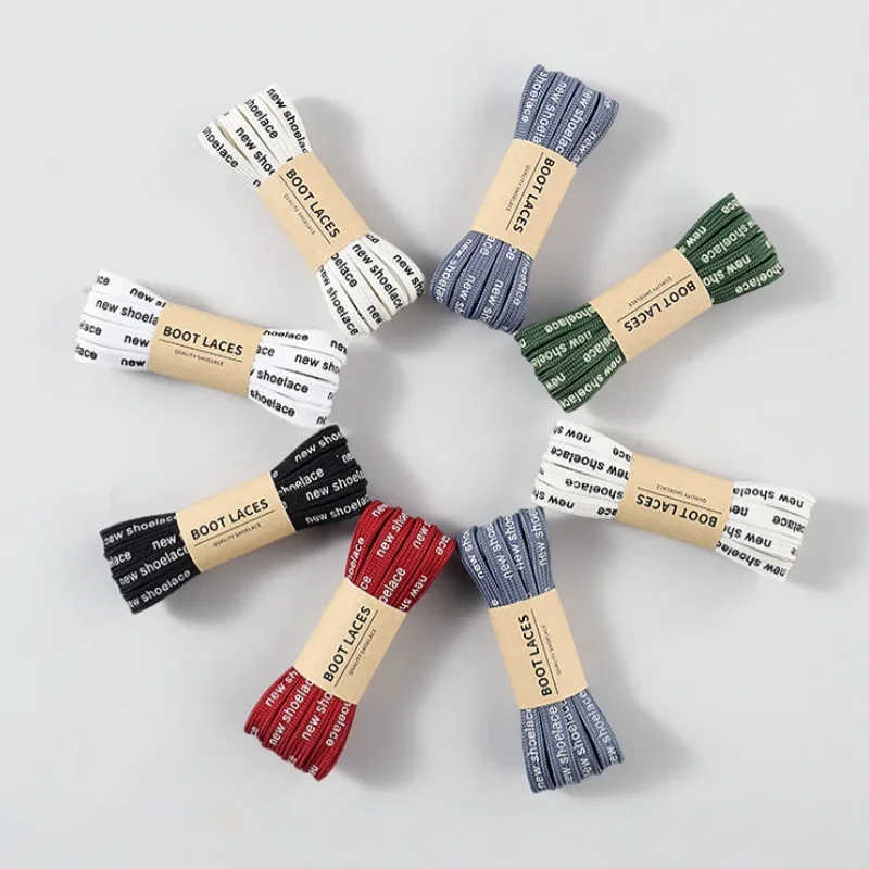 Fashion Letter Printed Flat Shoelaces Unisex Canvas Sneakers Casual Shoe Laces 80/100/120/140/160CM Shoe Accessories
