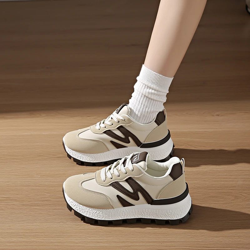 

Spring Autumn New Round Head Elegant/Comfortable Casual Shoes Fashionable Hot Selling Thick Bottom Mountaineering Sports Shoes