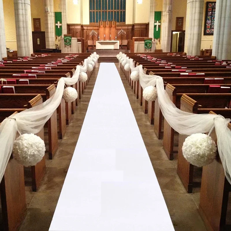 White Large Area Carpet Wedding Aisle Carpet Wedding Exhibition Ceremony Disposable Carpet Wholesale Corridor Stair Mat Non-slip