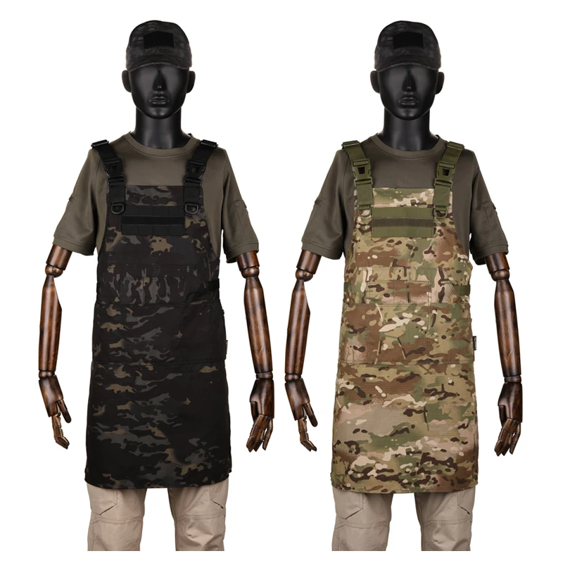 Tactical Vest Apron Combat Gear Multi-pocket Apron Unisex Sleeveless Technician Mechanic Camouflage Apron