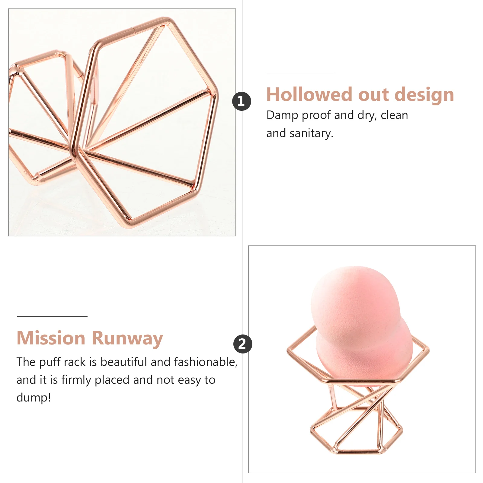 2pcs Powder Puff Holder Drying Rack Makeup Sponge Storage Shelf Organizer Beautifying Brush Accessories