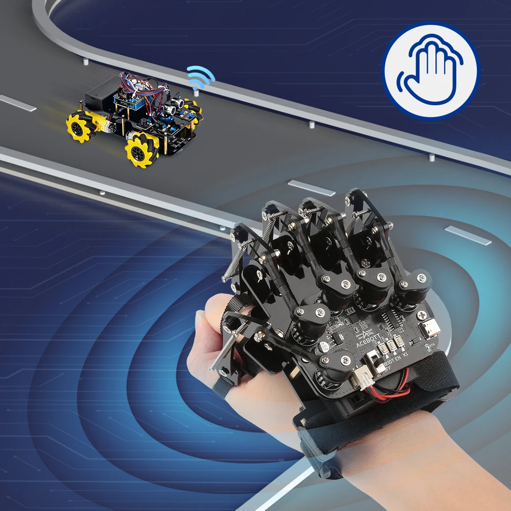 ACEBOTT Sensing Gloves Gesture Control Smart Car Motion-Sening Glove Robot Car kit for Arduino Kit