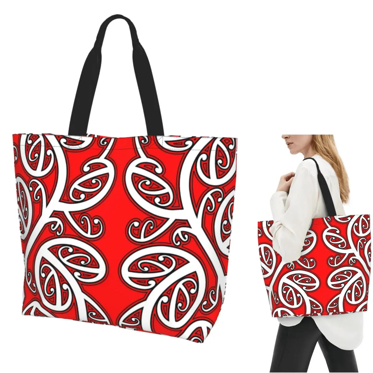 

Maori All Blacks New Zealand Rugby Christmas Gift Mask Shopping Tote Bag Canvas Shoulder Bags Shopper Grocery Handbag for Women