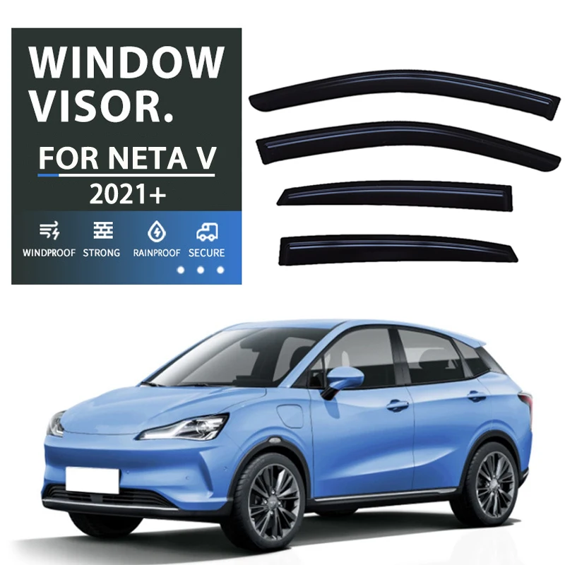 Car Door Sun Vent Visor Wind Deflector Weather Rain Shields Black Vent Visor Car Side Deflector Rain Guard Ten Per Set