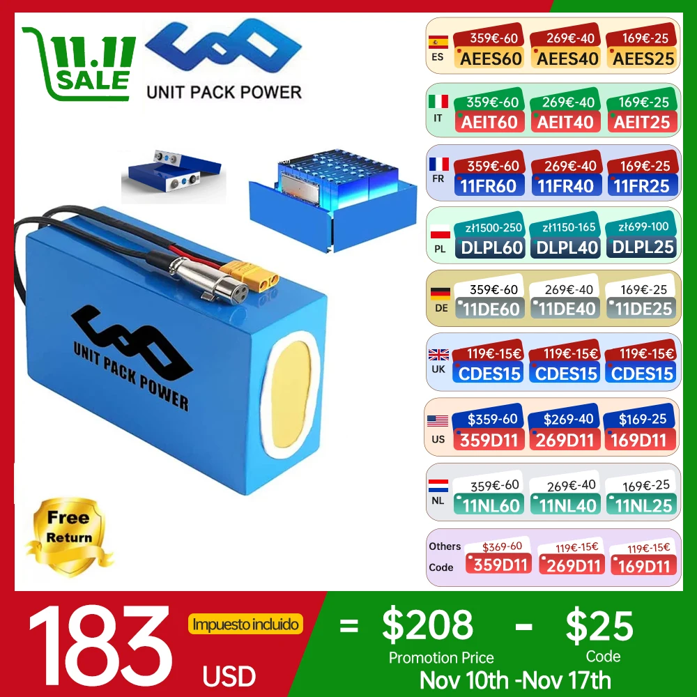 48V 52V 60V 72V 50Ah 40Ah eScooter Battery for 5000W 3000W 2000W 1000W Motorcycle/Trike/Go-Kart/Waterproof Lithium Battery Pack