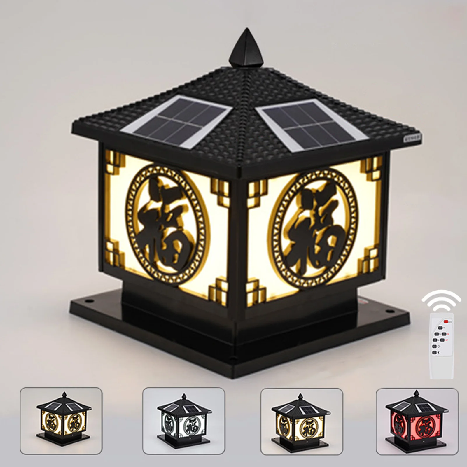 Elegant Solar Pillar Lights Waterproof ABS Charging Lamp for Garden Yard Outdoor Fence Decorative Lighting Durable Retro