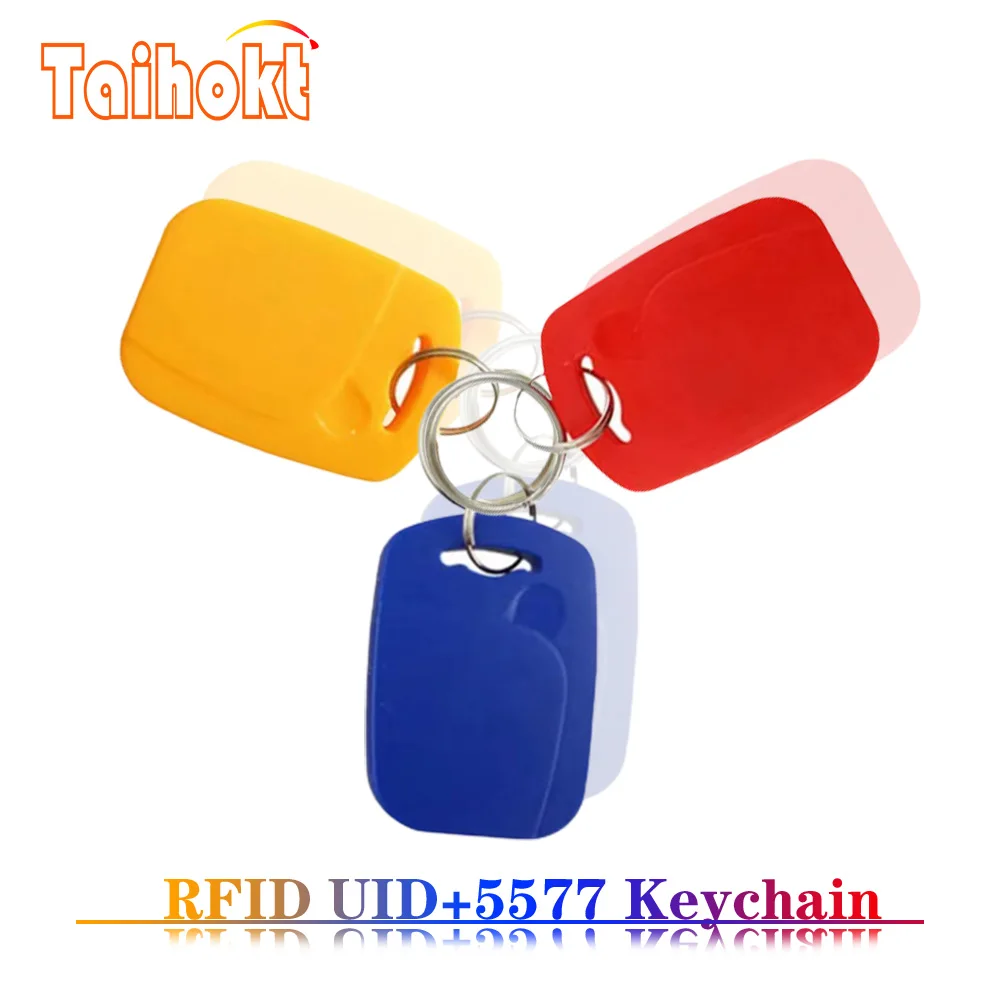 

5PCS IC ID Dual Chip Rewritable Key 125Khz T5577 Copy Badge 13.56Mhz 1K S50 NFC Clone Token RFID Programmer Changeable Card