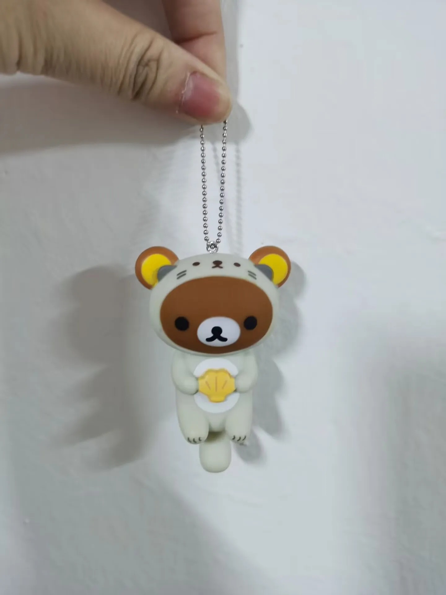 Cute Rilakkuma Sea Otter Big Keychain PVC Keyholder Women Bag Small Pendant Cartoon Bear Mini Ball Chain Keyring Toy Gifts