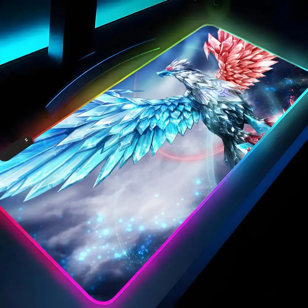 Imagem -06 - Anime Led Mousepad para Gamer Protetor de Mesa Tapete de Teclado Protetor de Mesa Rgb Anivia Annie Aphelios