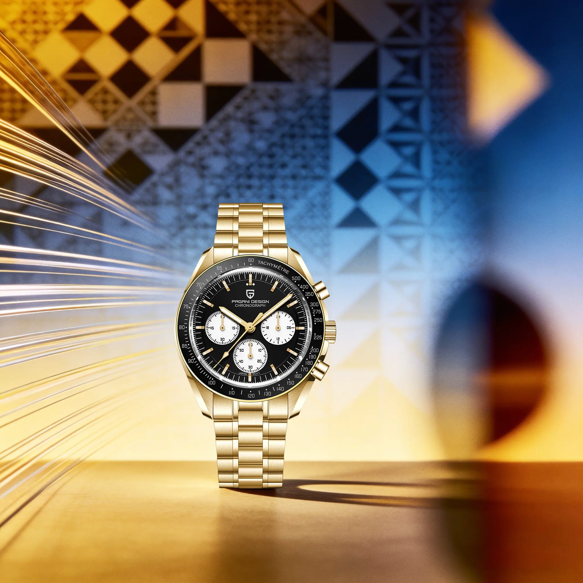 PAGANI DESIGN Classical Luxury Men Quartz Watch Nobility Style Stainless Steel Sapphire Small Three-Pin Speed Luminous Clock