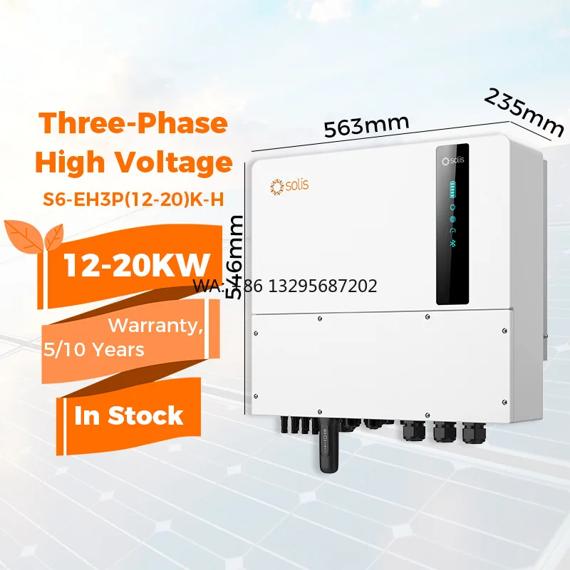 

Solis Hybrid Solar Inverter 12kw 15kw 20kw 3 Phase High Voltage Energy Storage S6-EH3P(12-20)K-H Hybrid Solar Inverter
