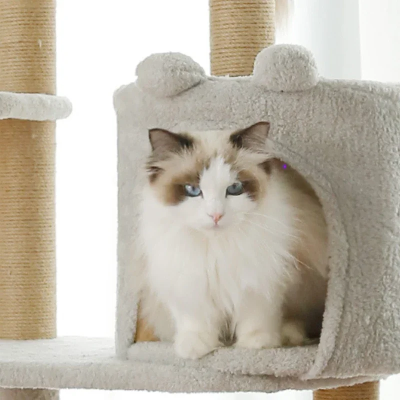 Highly Competitive Prices Climbing Frame Bed For Multiple Multiple Cat Tree Modern Pet Furniture Wood Pet Furniture