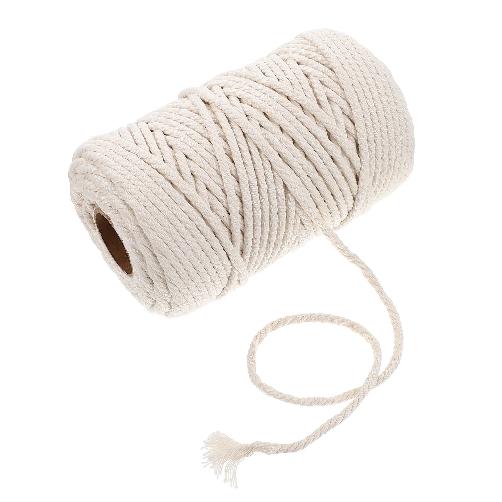 

1 Roll White DIY Tapestry Cotton Cord Braided Cotton Rope for Handicrafts Home Decor Christmas Tree Embellishment Woven Rope