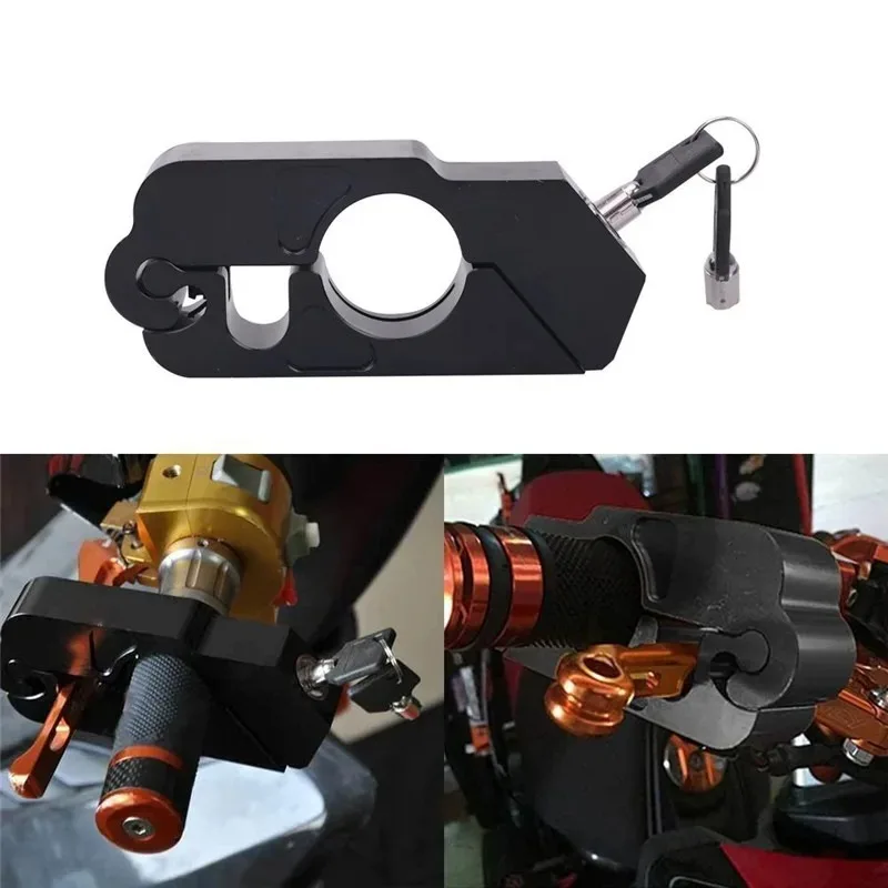 

1PCS Motorcycle Handlebar Lock Handlebar Brake Handle Solid Lock Imitating Steal Lock Pull Rod ATV Dirt Street Bikes Anti Theft