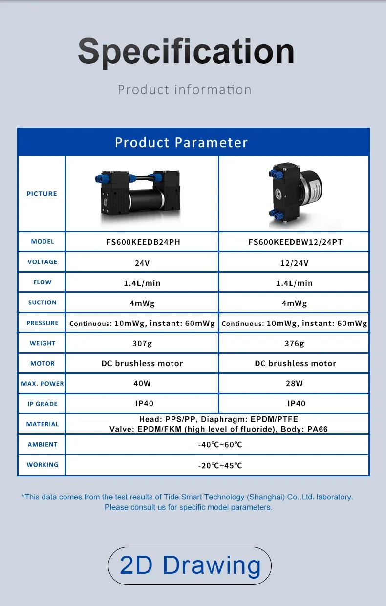 NEW Fluidsmart micro diaphragm pump 24v electric bldc mini water vacuum pump air and liquid diaphragm pumps for science experime
