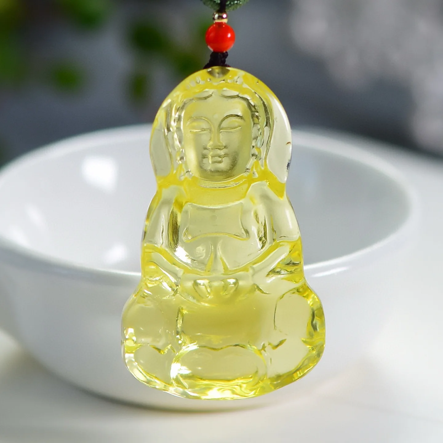 

Natural Yellow Citrine Quartz Women Men Pendant 44.3*27.3*11.5mm Guanyin Wealthy Rare Bead Necklace Jewelry AAAAA