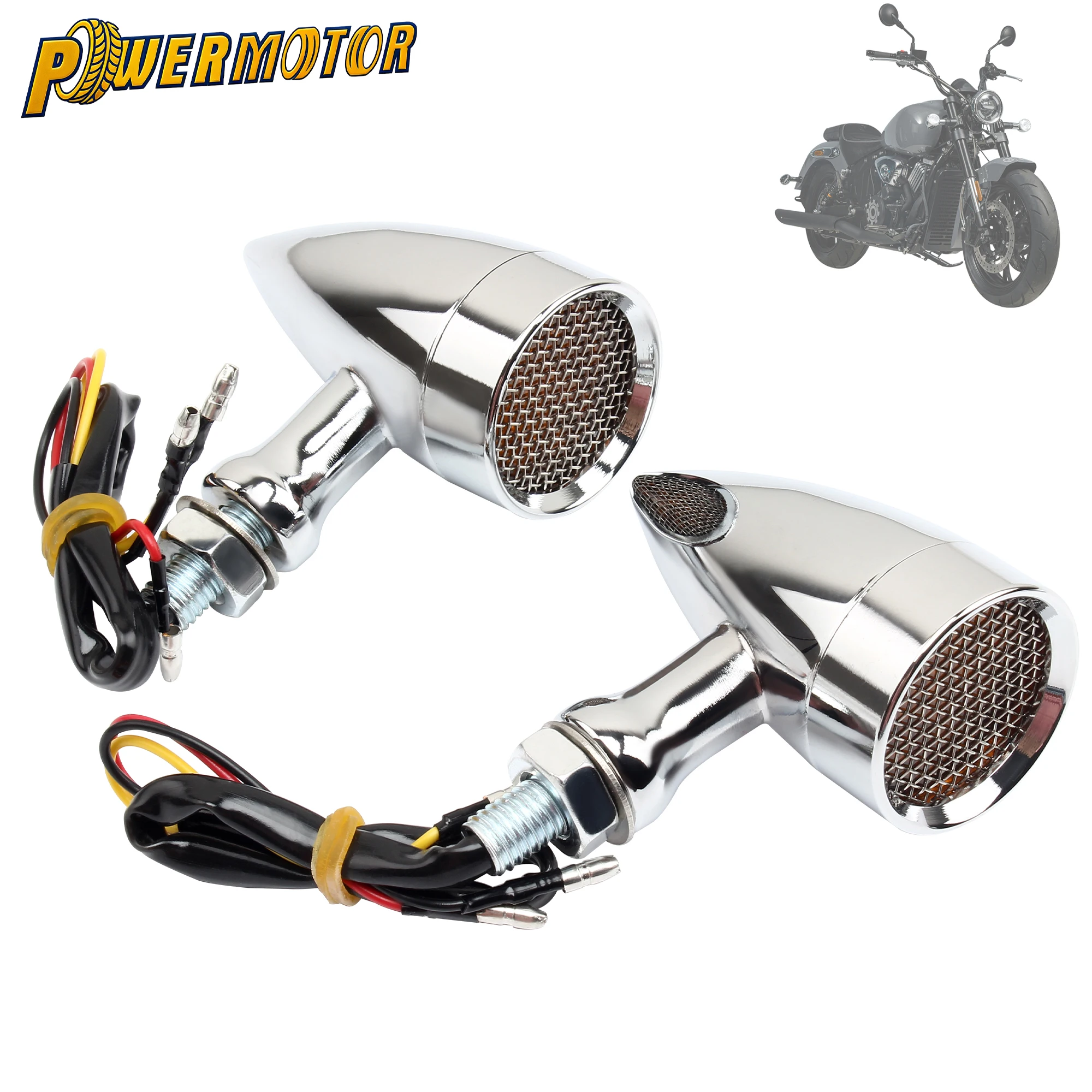

M10 Motorcycle Mini Bullet Turn Signal 12V LED Flashing Indicator Light With Lens for Harley Honda Yamaha BMW Kawasaki Modified