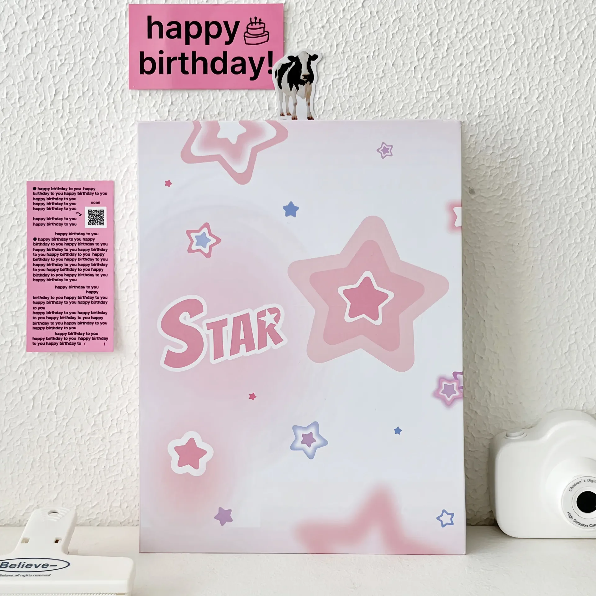 IFFVGX Cute Star A5 Photocard Holder Photo Album Kpop Idol Photocards Binder Collect Book Kawaii Storage Albums for Photographs