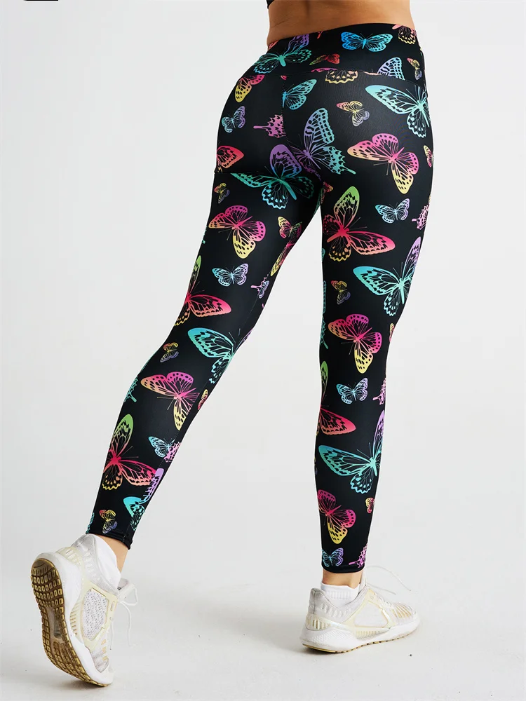 

Funny 3D Colorful Butterfly Print Women Sports Leggings Fashion High Waist Running Fitness Workout Yoga Pants Casual Pantalones