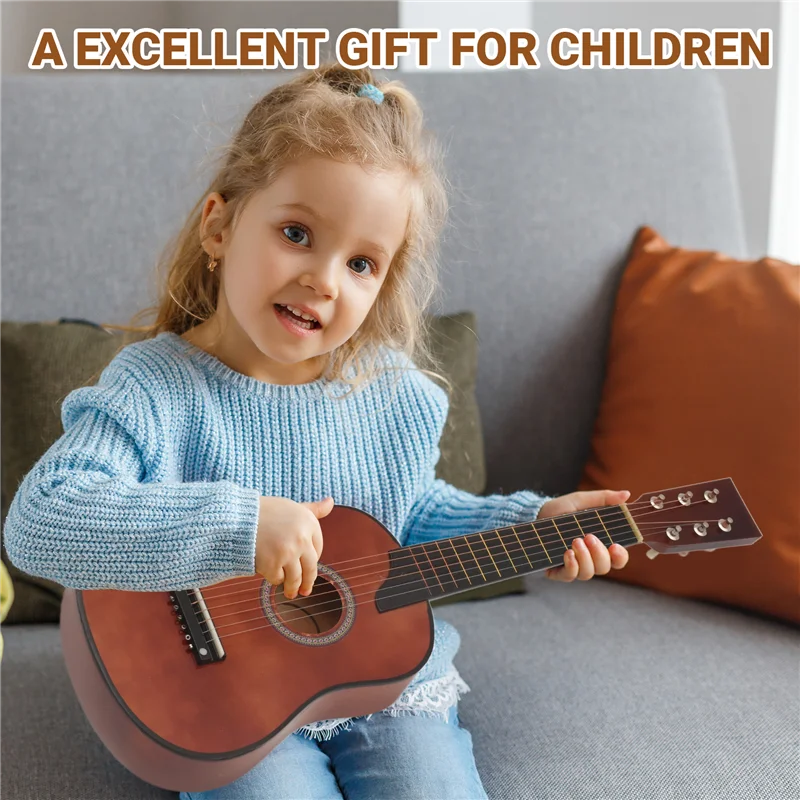 

【Must-Haves】25Inch Mini Small Guitar Basswood 6 Strings Acoustic Guitar With Pick Strings For Beginner Children Kids Gift