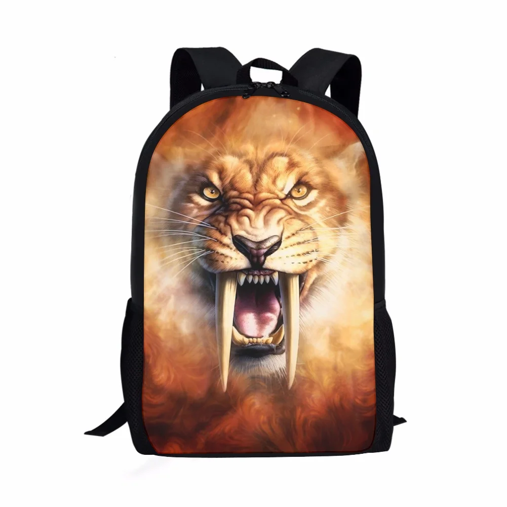 

New Fierce Fire Lion Pattern School Bag Daily Travel Mountaineering Durable Backpack Fashion Birthday Gifts Kids Fashion Mochila