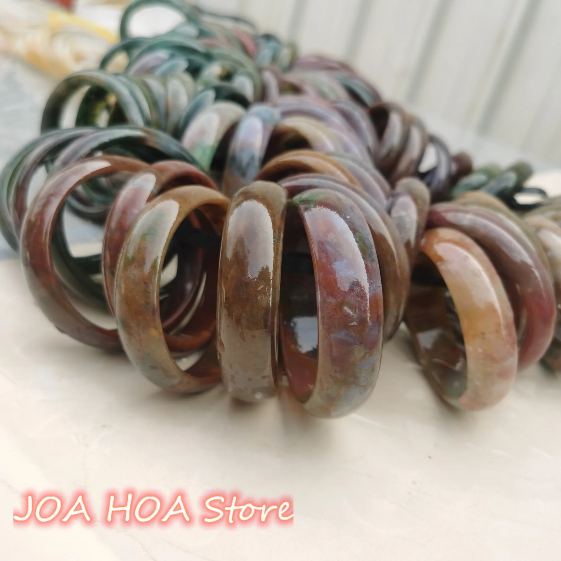 Round Natural Agate Chalcedony Bangle Colorful Jade Bracelet Each Ring Jade-Handring Exquisite Hand Hewelry Fashion Jewelry