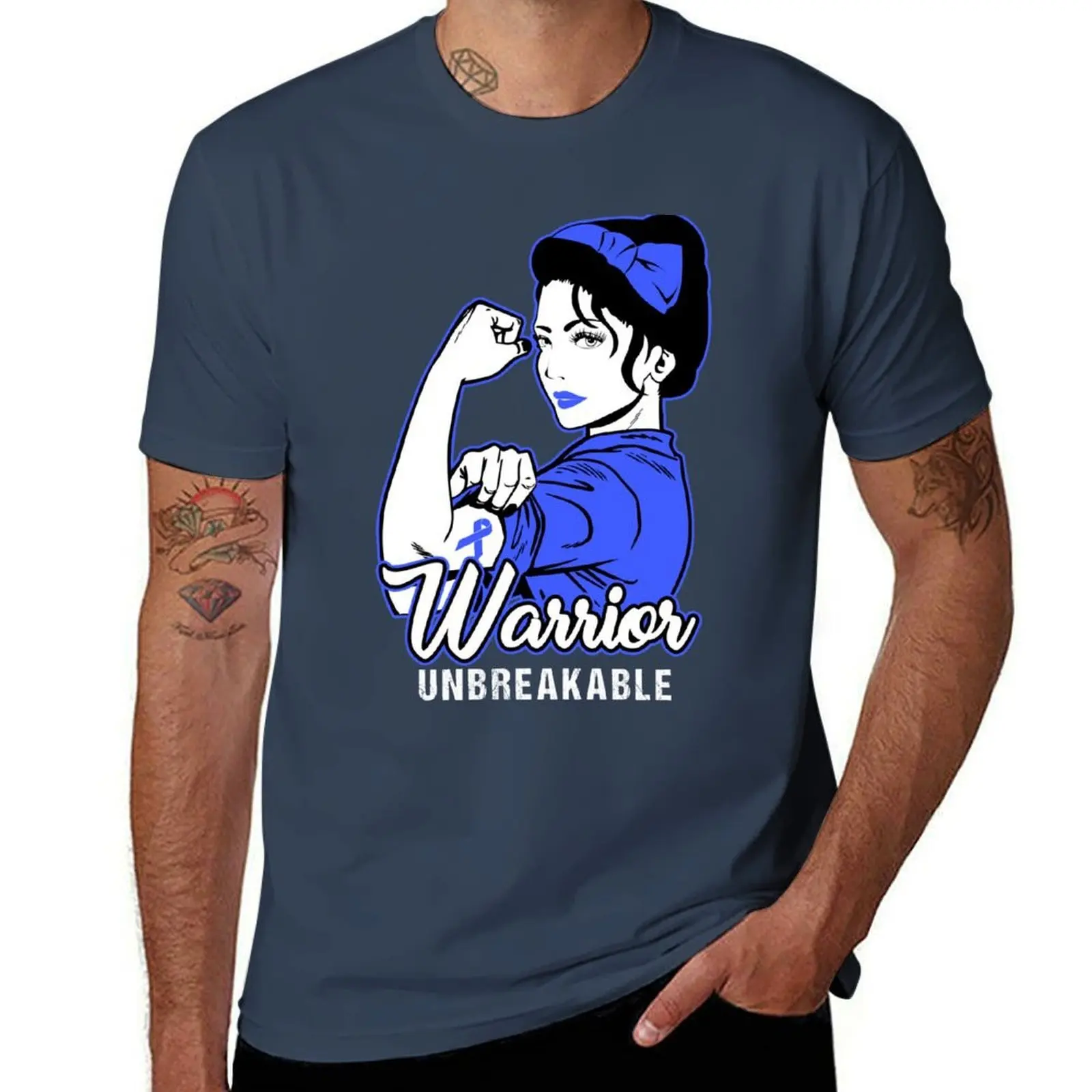 

Awareness Cancer WARRIOR Shirt Tee Colorectal Cancer Colon T-Shirt Relaxed Casual Short Sleeve Tee