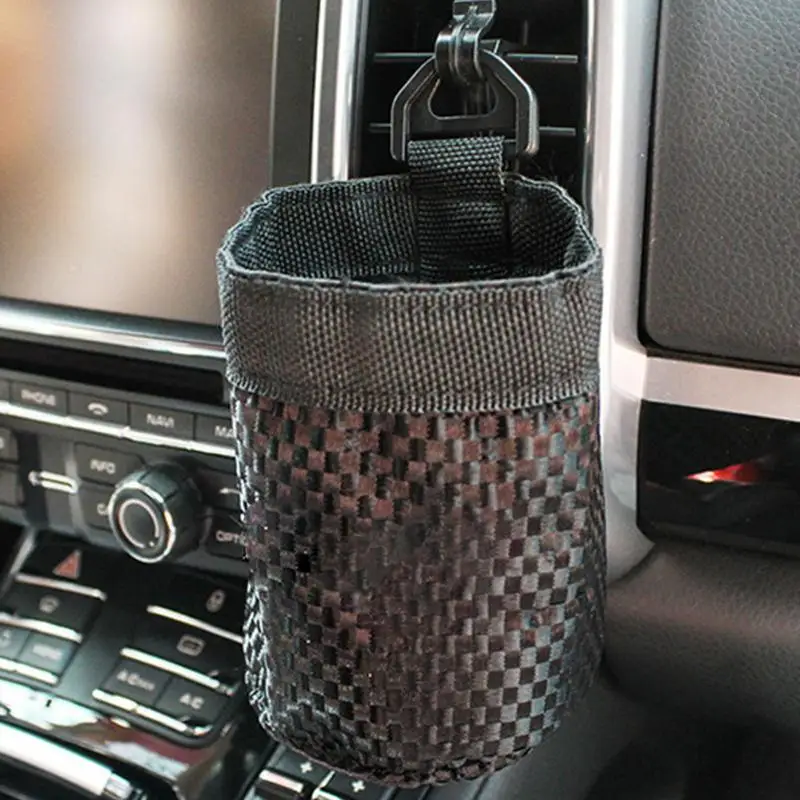 Car Vent Pouch Air Vent Phone Holder Bag Car Vent Pocket Storage Purse Car Vent Organizer Box Space-Saving PU Bottle Holder