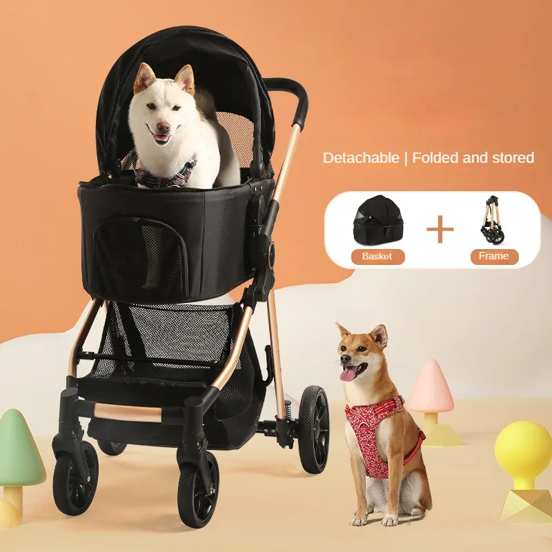 

Pet Strollers Aluminum Tube Travel Pet Cart Bag Separation Foldable Dog Stroller Pet Stroller Dog Car Seat Trolley Case Carrier