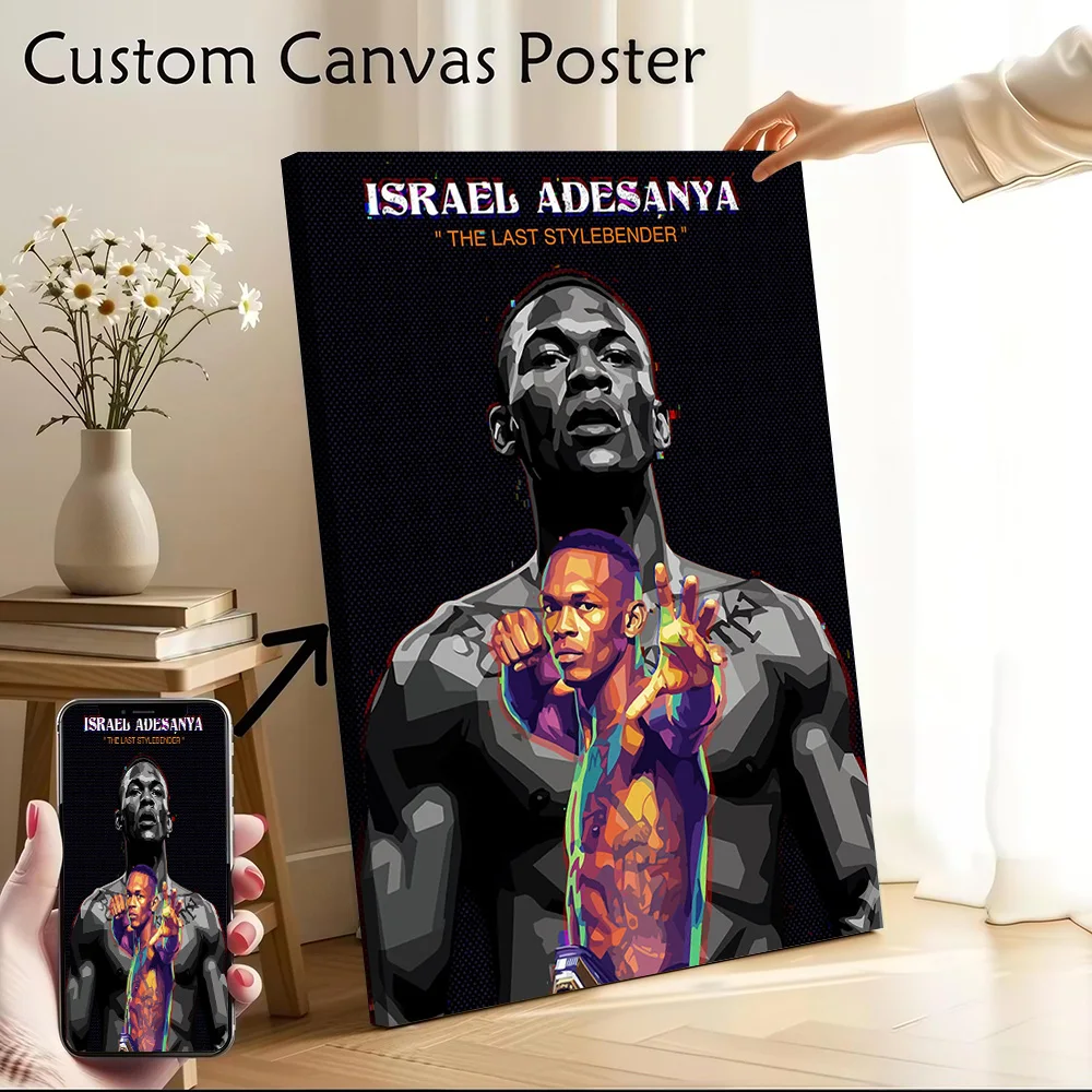 Israel Adesanya 'The Last Stylebender' Canvas Poster Customizable Printed Canvas Painting Wall Art for Fans Gamer Decoration