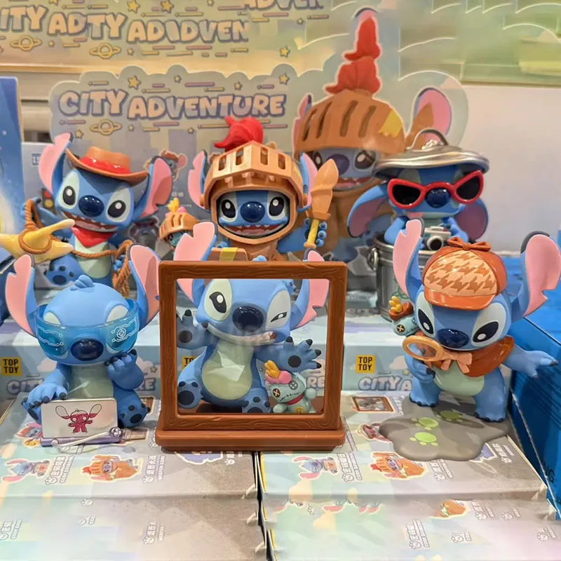 

Слепая коробка Disney Stitch City Adventure - Mystery Surprise 626, милая кукла, украшение из ПВХ для декора рабочего стола, модный коллекционный подарок