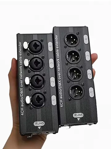 4-Channel 3-Pin XLR Audio And DMX512 Network Cable Extender DMX512 Network Signal Booster 1 Male to 1 Female 1Pair per Piece