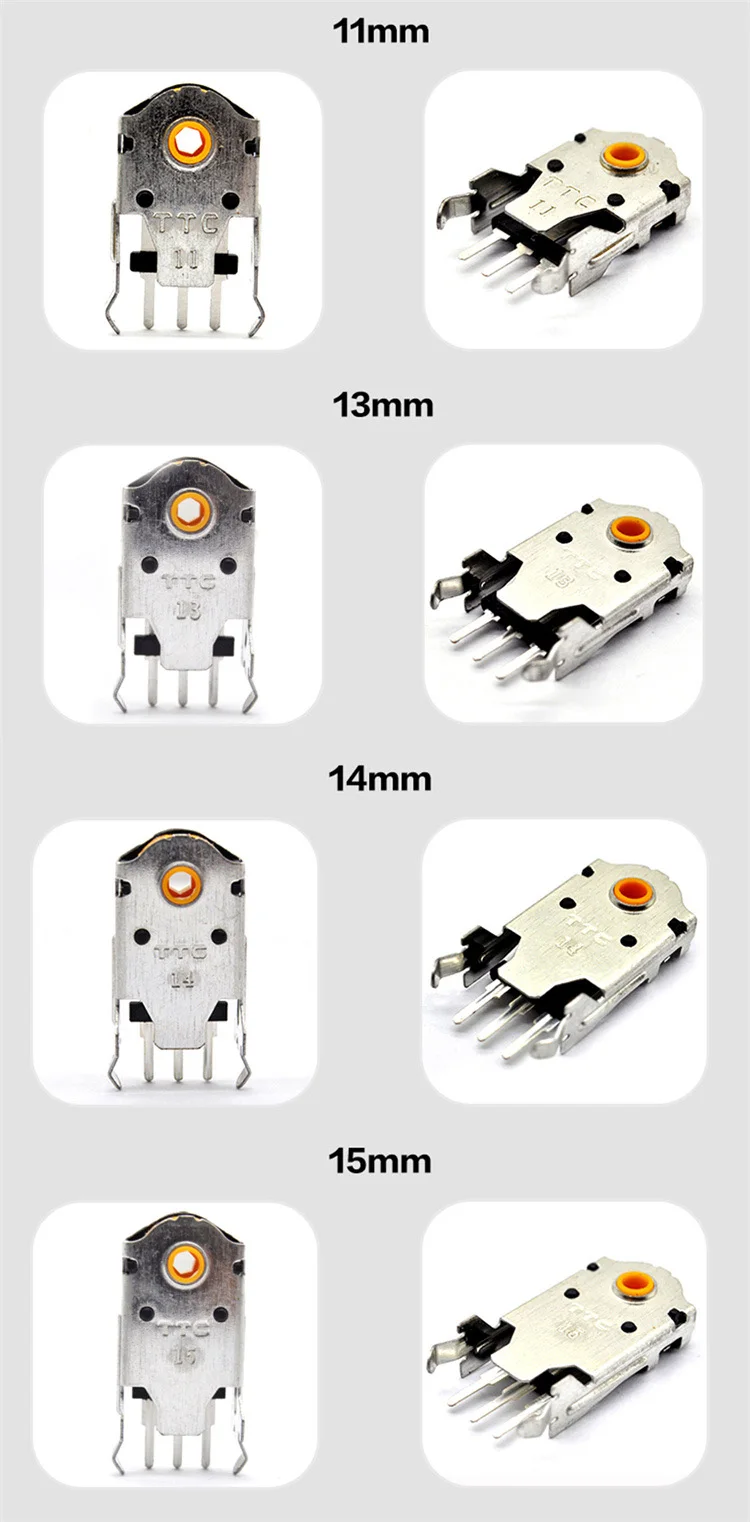 TTC Rotary Mouse Scroll Wheel Encoder Gold Mark 1,74 mm Loch 20–40 g Kraftkompatibel 7–16 mm Durchmesser für PC-Maus-Upgrade – Detail 5