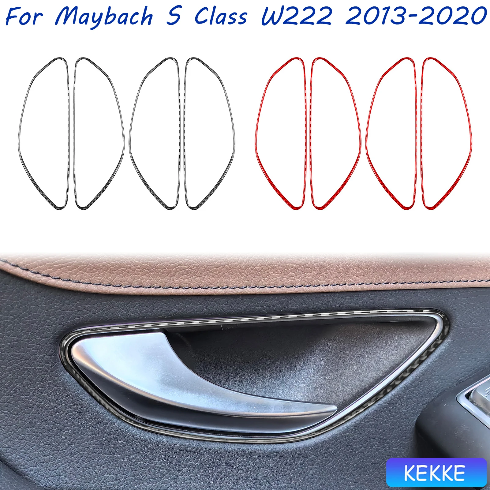

For Mercedes Benz Maybach S Class W222 2013-2020 Auto Door Handle Frame Carbon Fiber Decorative Car Accessory Sticker