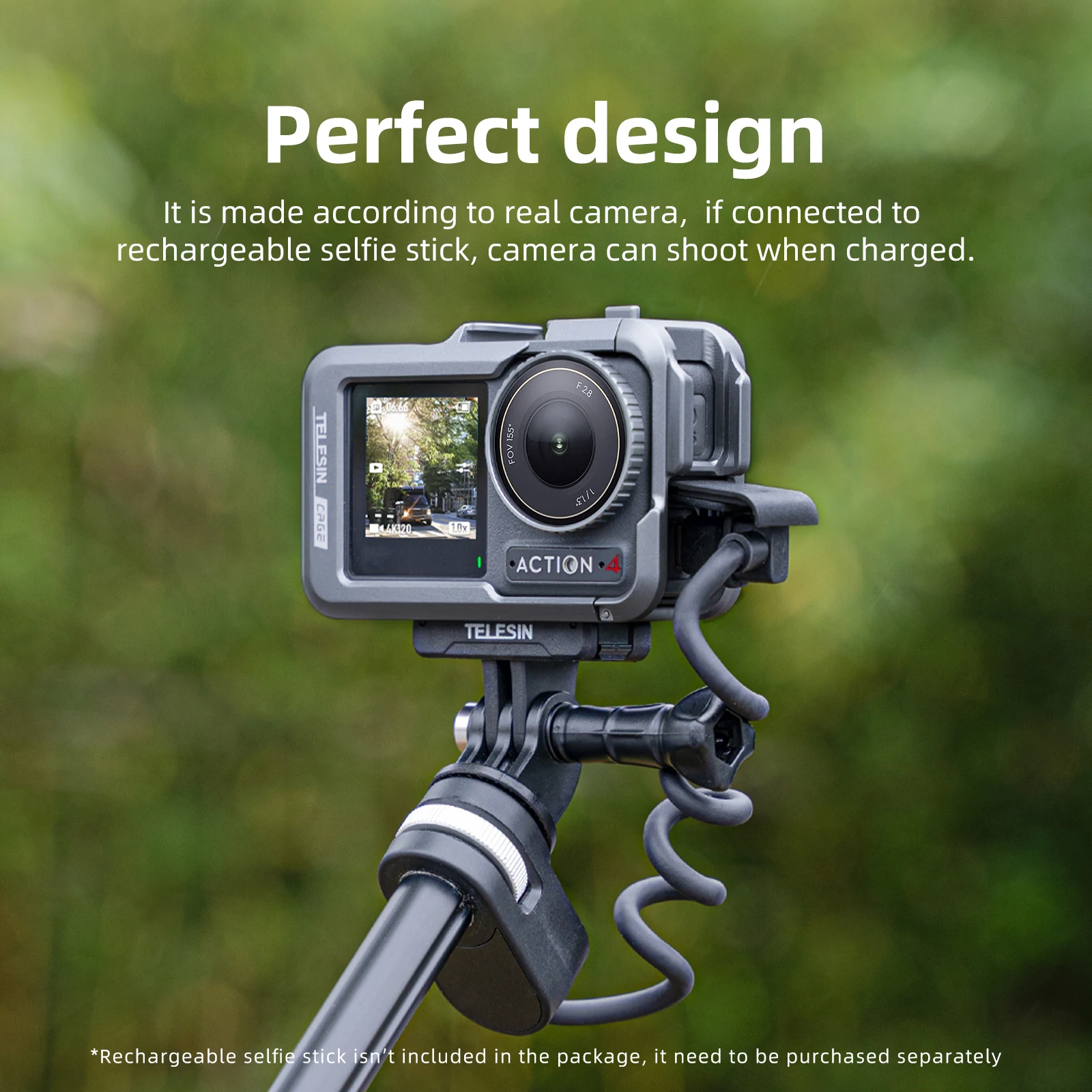 TELESIN – boîtier de cadre en alliage d'aluminium pour DJI ACTION 4 3, Cage métallique, support à dégagement rapide avec chaussure froide, cadre de protection complet