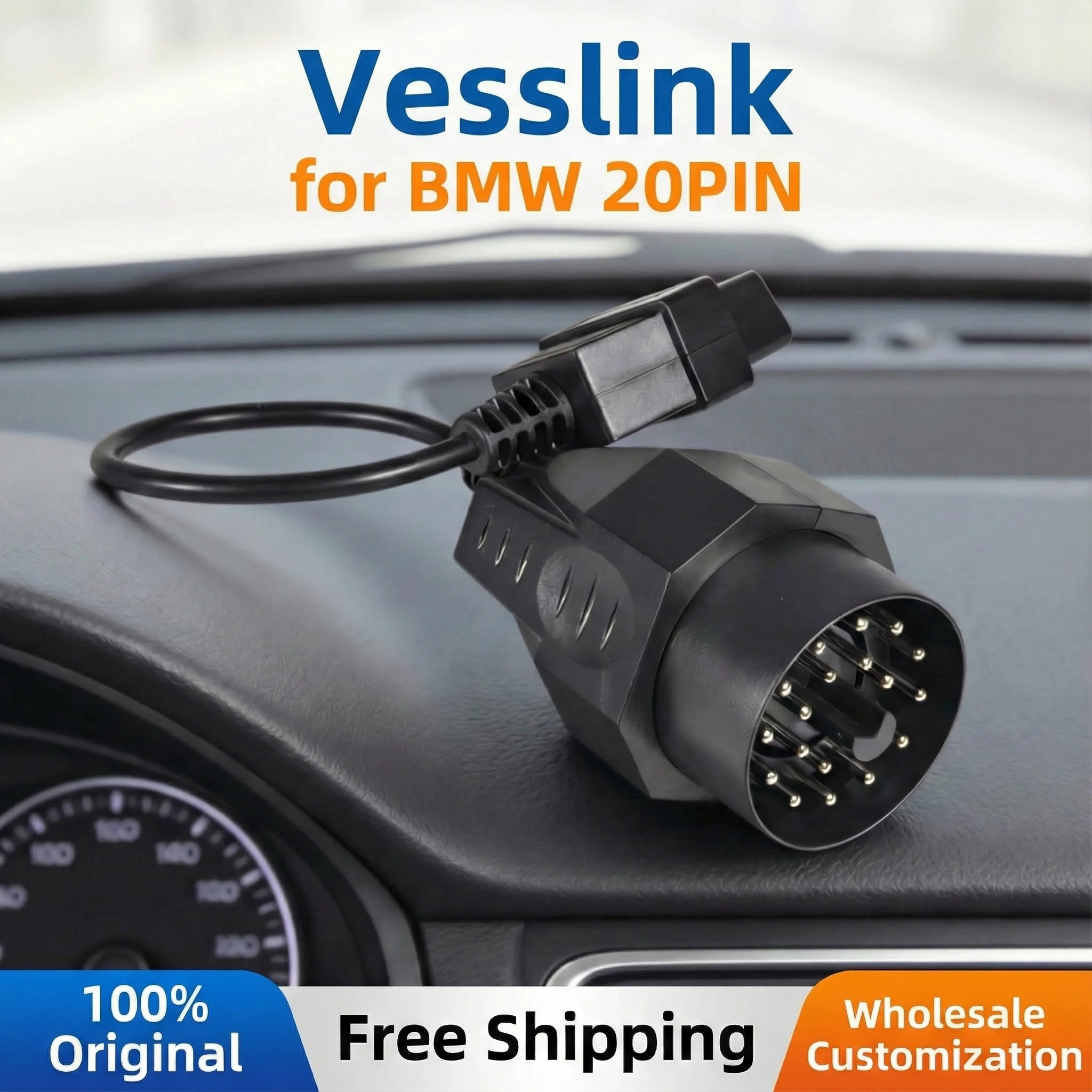 For BMW 20-Pin OBD2 16-Pin Female Connector E36 E39 X5 Z3 OBD OBD II Adapter for BMW 20-Pin OBD2 Car Diagnostic Conversion Cable