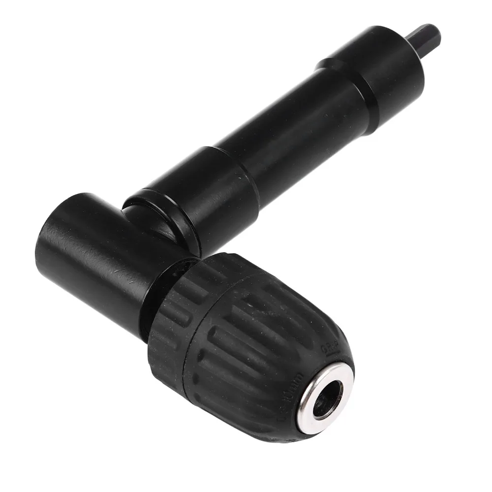 0.8-10mm Chuck Size Right Angle Drill Adapter 90 Degree Bend Extension Plastic Case 90 Degree Corner Drill Black Color
