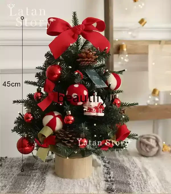 Christmas tree ornament 2024 new model, table top ins wind with lights, mini, Christmas tree package