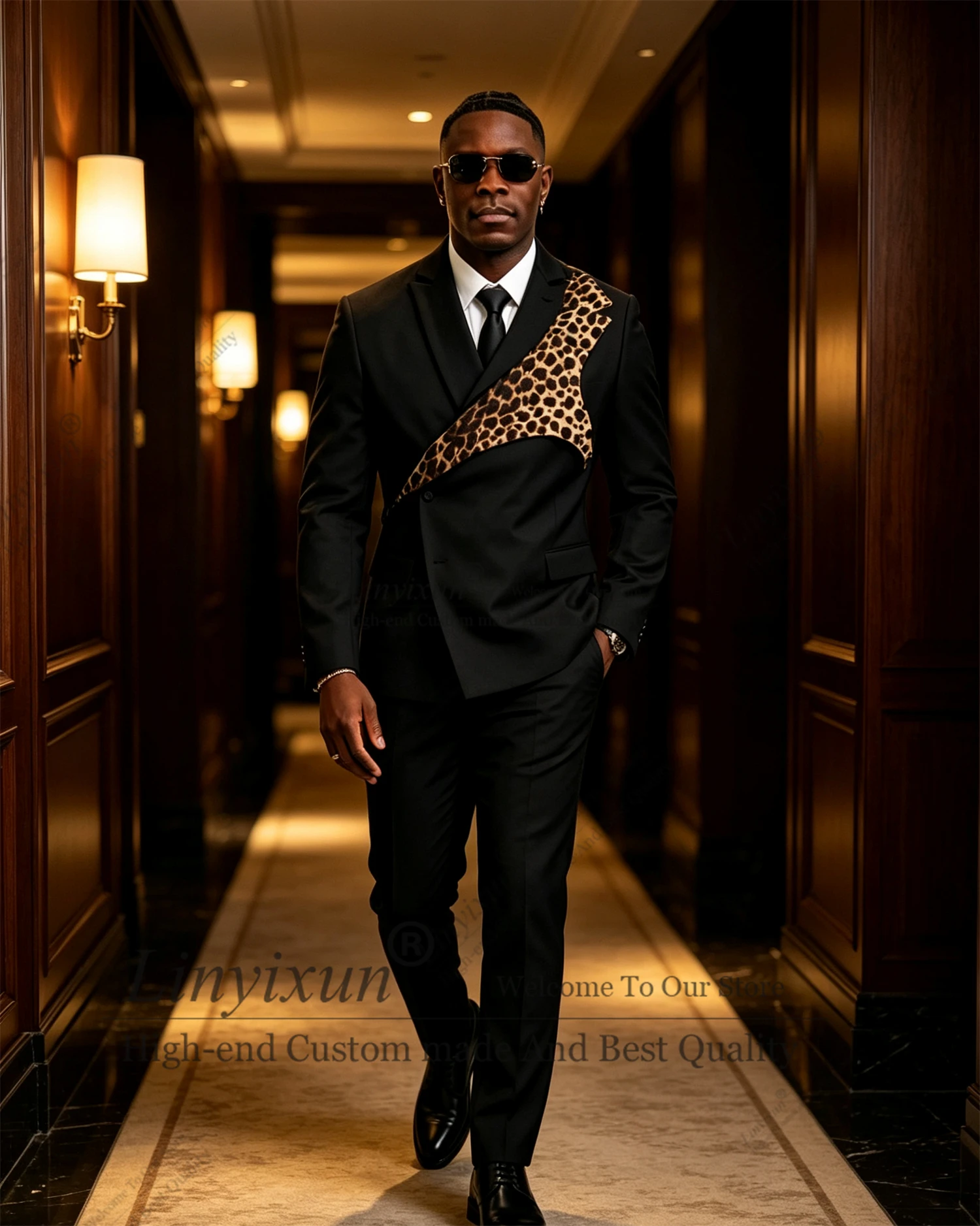 Splice Design 2 Pieces Sets Men's Suits Slim Fit Groom Party Tuxedos Blazer Pants Formal  Wedding Prom Ropa Hombre Customized