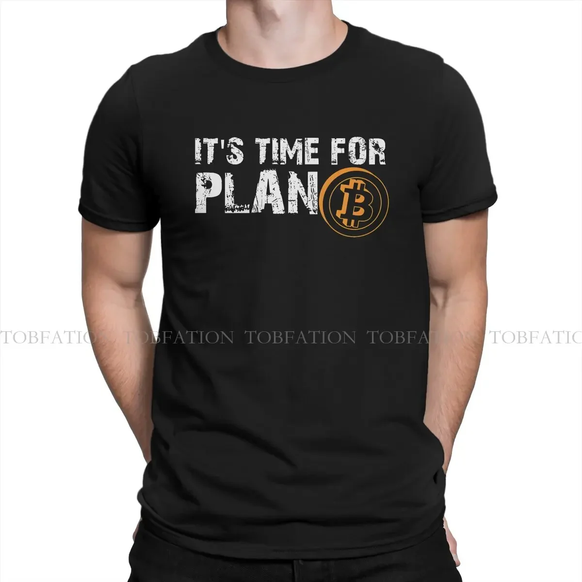 It's Time For Plan Bitcon Cryptocurrency Bitcoin Round Collar TShirt Cryptocurrency Pure Cotton T Shirt Men